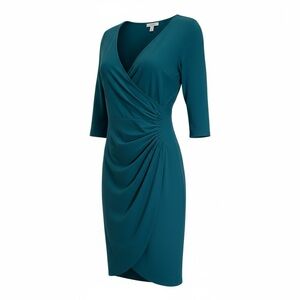 Elegant Teal Wrap Dress